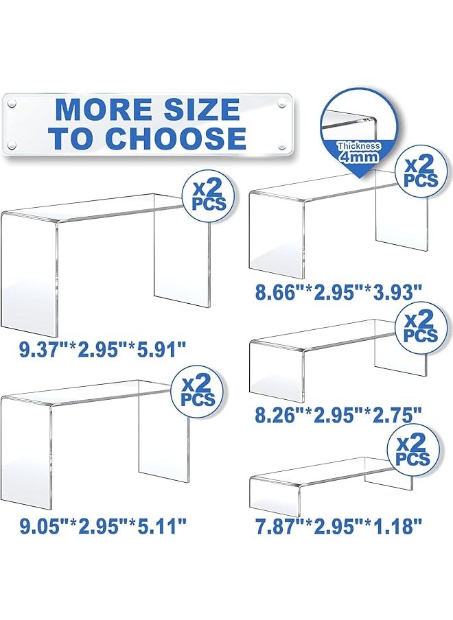 erorex 10 Pcs 2 Set Display Risers Acrylic Riser Display Shelf Clear Display Stands Acrylic Display Set Acrylic Shelves For Decor Display Showcase Stands For Cupcake  - Image 2