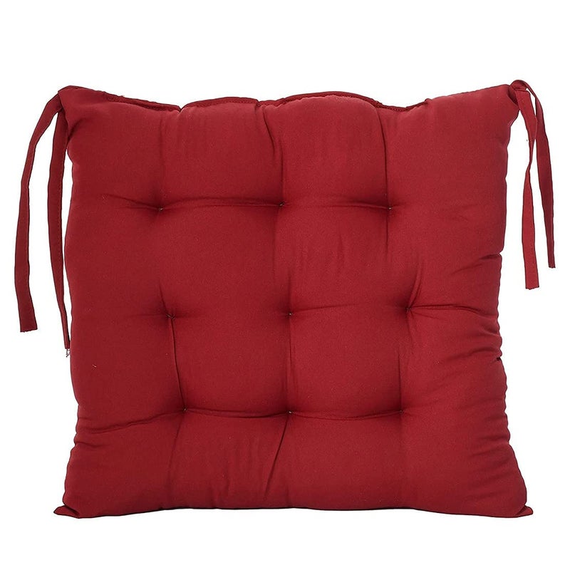 MITUL Microfiber Chair Cushion Seat Pad with Ties Use for Home Chair Bookstore Library Cafe Car Office 40X40cm 40x40 cm Maroon 8 - Image 4