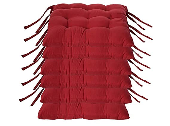 MITUL Microfiber Chair Cushion Seat Pad with Ties Use for Home Chair Bookstore Library Cafe Car Office 40X40cm 40x40 cm Maroon 8 - Image 5