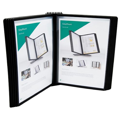 Tarifold DJOIS Wall Mount Reference and Display System – 10 Double-Sided Letter Pockets – 20 Sheet Capacity – Durable ABS & Metal – Easy-Load – Black (EZW771) - Image 3