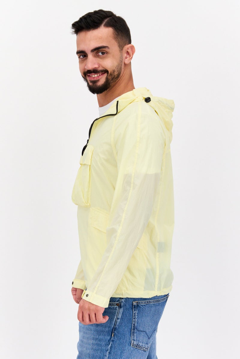 SELECTED Men Plain Windbreaker Jacket, Yellow - Image 2