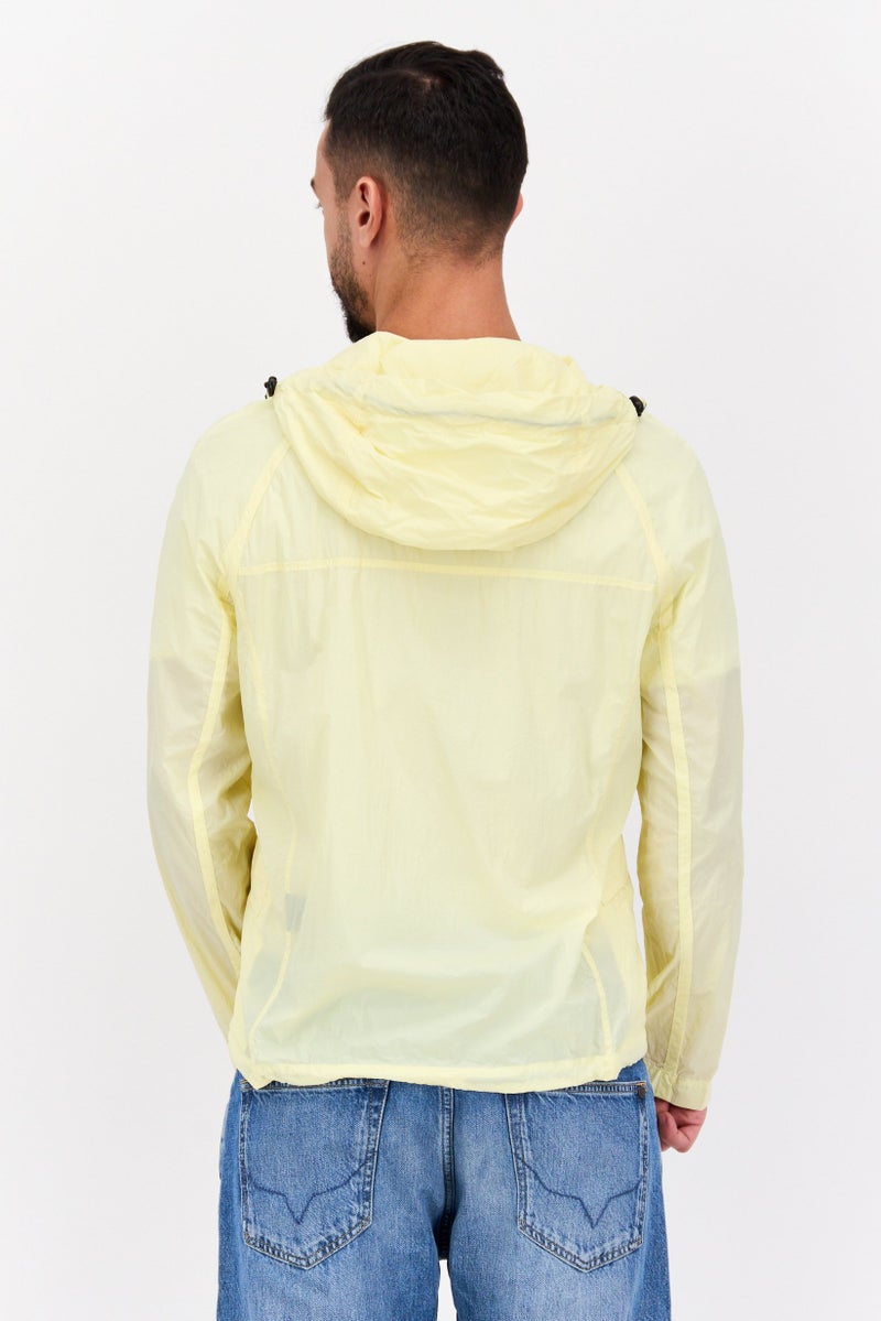 SELECTED Men Plain Windbreaker Jacket, Yellow - Image 3
