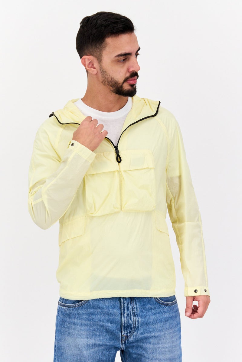 SELECTED Men Plain Windbreaker Jacket, Yellow - Image 1