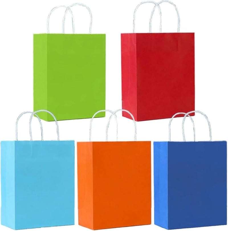 Kraft Paper Gift Bags With Handle 50pcs 21x11x27cm For Wedding Birthday Party - Image 5