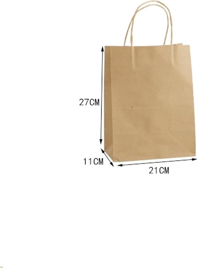Kraft Paper Gift Bags With Handle 50pcs 21x11x27cm For Wedding Birthday Party - Image 3
