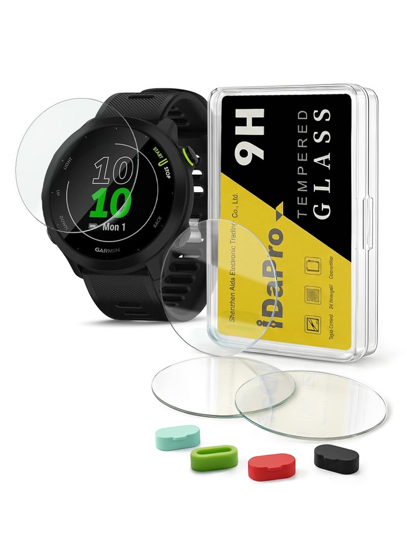 iDaPro 44 Pack Screen Protector for Garmin Forerunner 55 45 45S smartwatch with Silicone Antidust Plugs 9H Tempered Glass Protection Kit in Reusable Storage Case AntiScratchBubbleFreeEasy Installation - Image 2