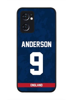 Rugged Black Edge Case for Oppo Reno7 5G , Slim fit Soft Case Flexible Rubber Edges Thin Cover - Player Name - James Anderson, Jersey Number- 9