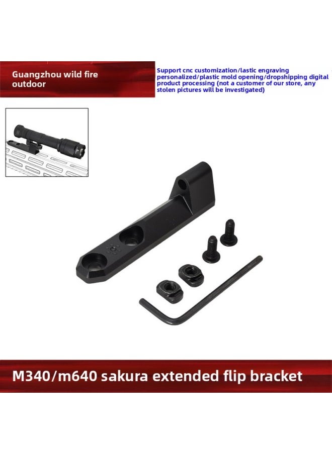 Generic - Tactical M340/M640 Flashlight Cherry Blossom Extension Side Bracket Rollover Base M-LOK/KEYMOD System-Color:Black(mlok) - Image 1