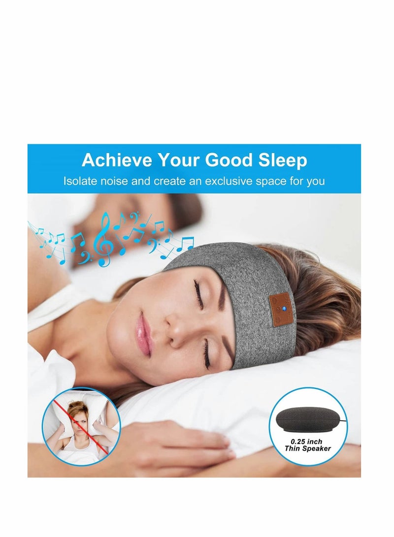 إسكدنيا Sleep Headphones, 2022 Bluetooth Headband Headphones with HD Speakers and Mic Perfect for Side Sleepers Sleeping Calling Jogging Yoga Workout Gift Ideas-Unisex (HF012-Gray) - Image 3