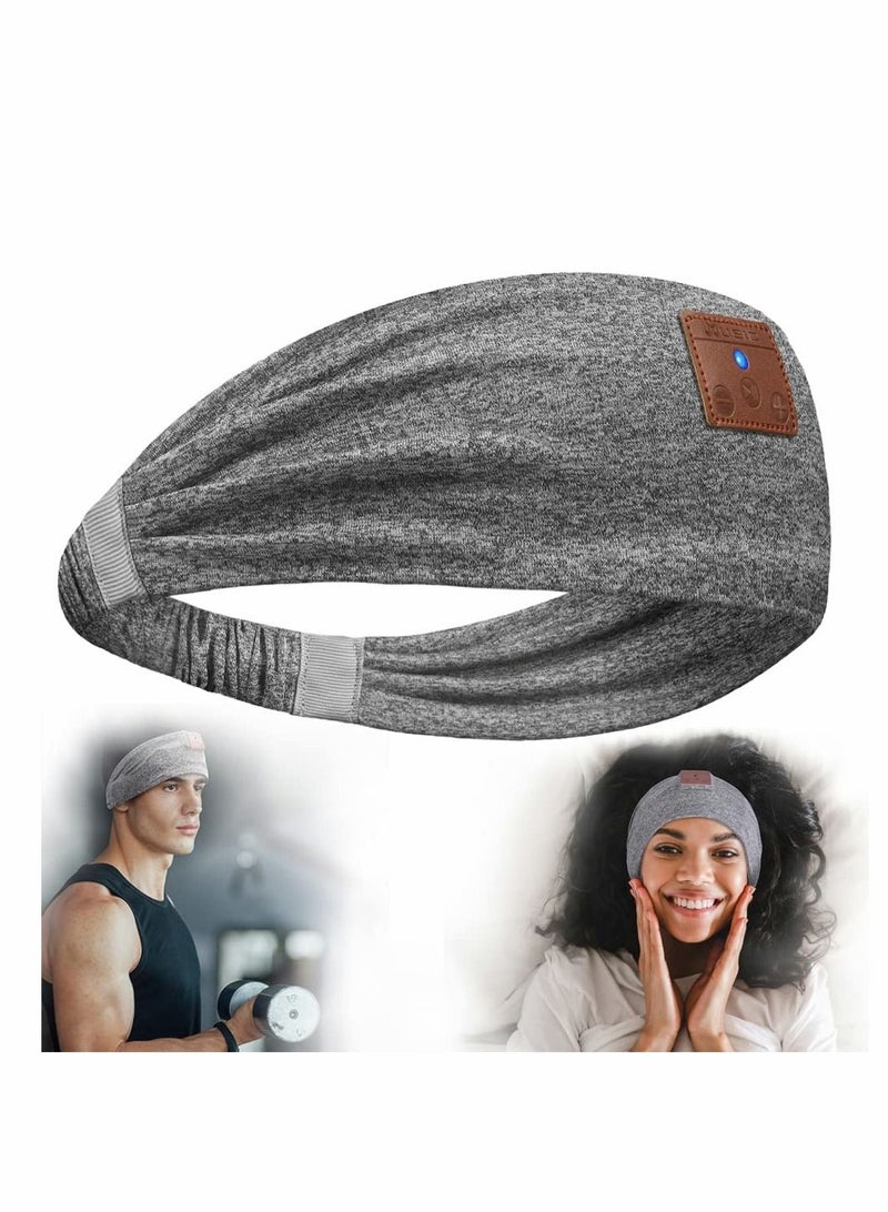 إسكدنيا Sleep Headphones, 2022 Bluetooth Headband Headphones with HD Speakers and Mic Perfect for Side Sleepers Sleeping Calling Jogging Yoga Workout Gift Ideas-Unisex (HF012-Gray) - Image 1