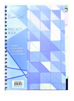 SUPER DEAL A4 80gsm 8MM Ruled Project Book 100 Sheets with 5 Dividers Assorted Color  - Image 2