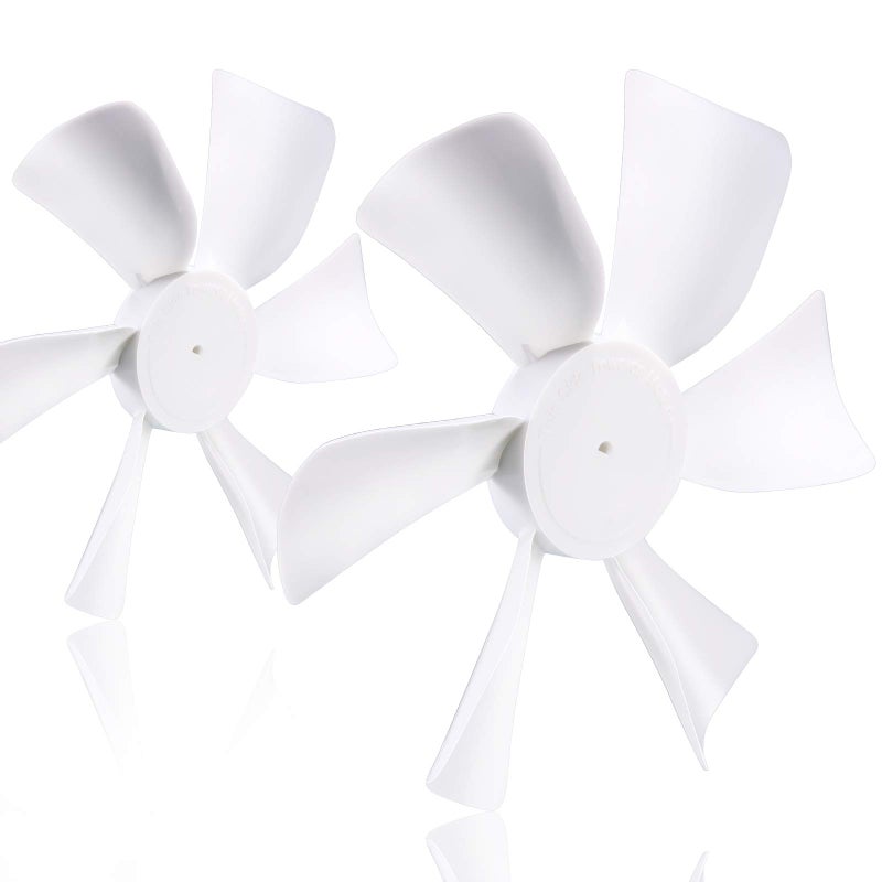 RUSFOL 2 Pack 6 Replacement White Vent Fan Blades for RV Bathroom Vent Fan Fits for Hengs Elixir Ventline and Jensen Roof ventsRange Hoods or any 12 Volt Motor With a 0094inch Dshaped Shaft