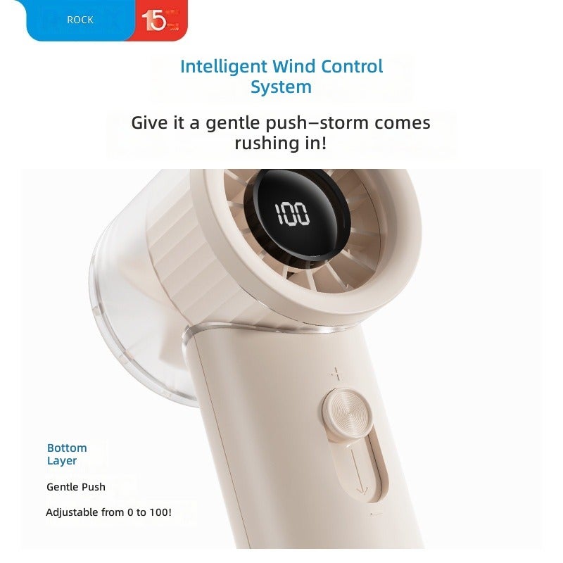 Rock Crayon F20 White Portable High-Speed Fan with USB Charging - Image 4