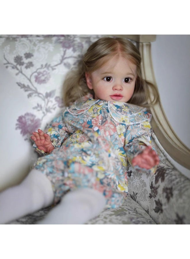 NPK 26 Inch Big Realistic Reborn Toddler Girl Doll Handmade Silicone Soft Vinyl Reborn Baby Doll That Look Real Lifelike Newborn Baby Dolls Toy Set for Kids - Image 4