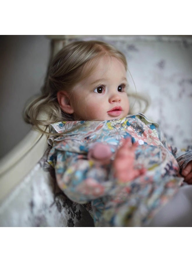 NPK 26 Inch Big Realistic Reborn Toddler Girl Doll Handmade Silicone Soft Vinyl Reborn Baby Doll That Look Real Lifelike Newborn Baby Dolls Toy Set for Kids - Image 2