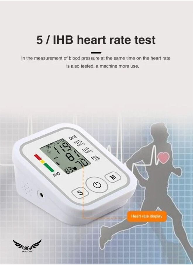 BORTONY - Digital BP Machine Monitor Auto Reading Large LCD Display Electronic Heart Pressure Sphygmomanometer with Voice Function - Image 1