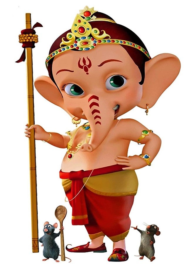 RNG PVC Vinyl God Bal Ganesha Wall Stickers 60 X 32.24 cm - Image 1