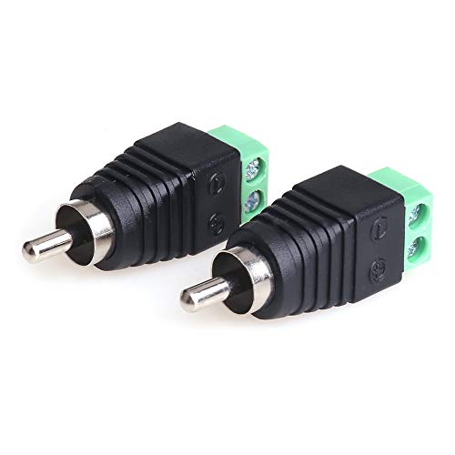 MOBOREST RCA Cable Audio Adapter, Phono RCA Male Plug to AV Screw Terminal Audio/Video Speaker Wire connectors Solderless Adapter(RCA Male-2pack) - Image 4