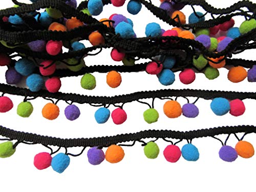 YYCRAFT Multicolor Pom Pom Ball Fringe Trim Ribbon Sewing(5 Yards) - Image 5