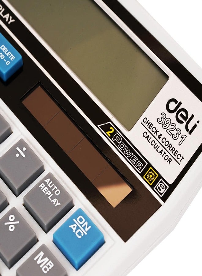Deli W39231N 12 Digit GT Basic Calculator for Office with Step Check & Correct Function | 3 Years Warranty | - White - Image 3