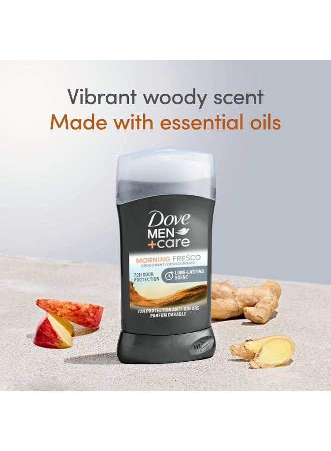 دوف من+كير مزيل عرق دوف مين+كير للرجال، برائحة منعشة صباحية، خالٍ من الألومنيوم، حماية من الروائح لمدة 72 ساعة، مزيل عرق للرجال مع زيوت عطرية وربع كريم مرطب، 85 غرام - Image 4