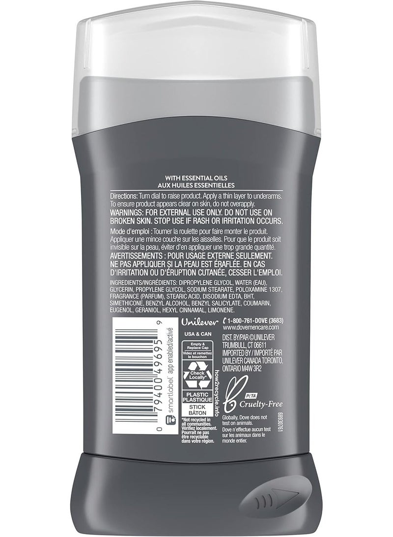 دوف من+كير مزيل عرق دوف مين+كير للرجال، برائحة منعشة صباحية، خالٍ من الألومنيوم، حماية من الروائح لمدة 72 ساعة، مزيل عرق للرجال مع زيوت عطرية وربع كريم مرطب، 85 غرام - Image 2