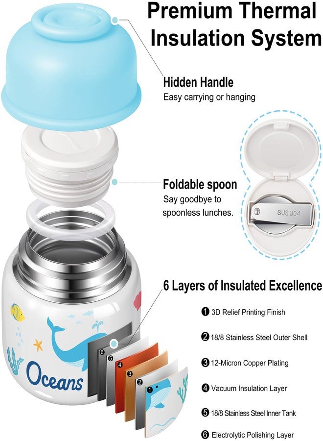 KTKUDY 17 oz Thermo for Hot Food - Stainless Steel Insulated Food Jar with Folding Spoon - Wide Mouth Soup Thermos for Kids & Adults - Thermal Lunch Container - Keeps Hot 12H / Cold 20H - Image 2