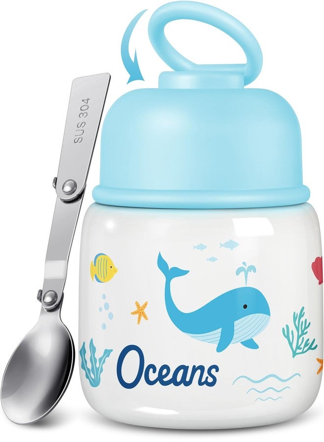 KTKUDY 17 oz Thermo for Hot Food - Stainless Steel Insulated Food Jar with Folding Spoon - Wide Mouth Soup Thermos for Kids & Adults - Thermal Lunch Container - Keeps Hot 12H / Cold 20H - Image 1