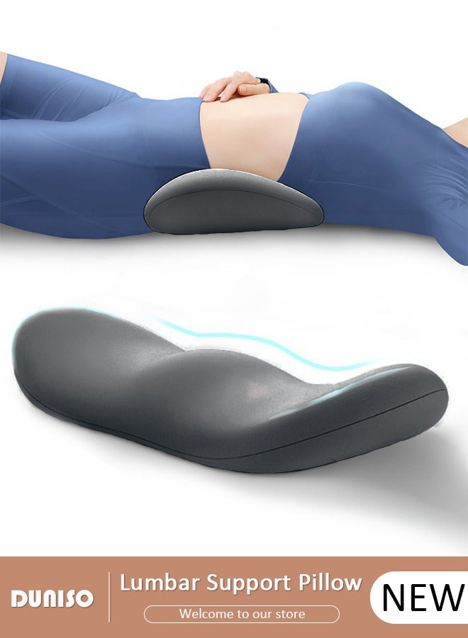 DUNISO Lumbar Support Pillow, Ergonomic Back Support Memory Foam Lumbar Pillow with Removable and Washable Cover, Portable Breathable Back Support Pillow for Pain Relief, Lumbar Sleeping Pillow for Bed, Office Chairs, Car Seats  - Image 1