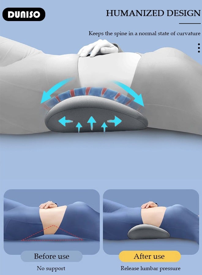 DUNISO Lumbar Support Pillow, Ergonomic Back Support Memory Foam Lumbar Pillow with Removable and Washable Cover, Portable Breathable Back Support Pillow for Pain Relief, Lumbar Sleeping Pillow for Bed, Office Chairs, Car Seats  - Image 3