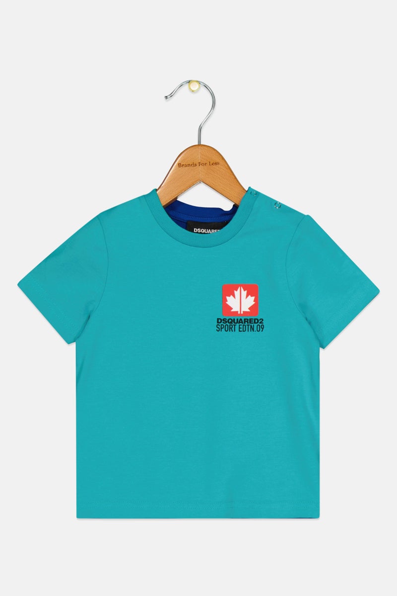 DSQUARED2 Toddlers Boy Crew Neck Short Sleeve Two Tone T-Shirt, Multicolor - Image 1