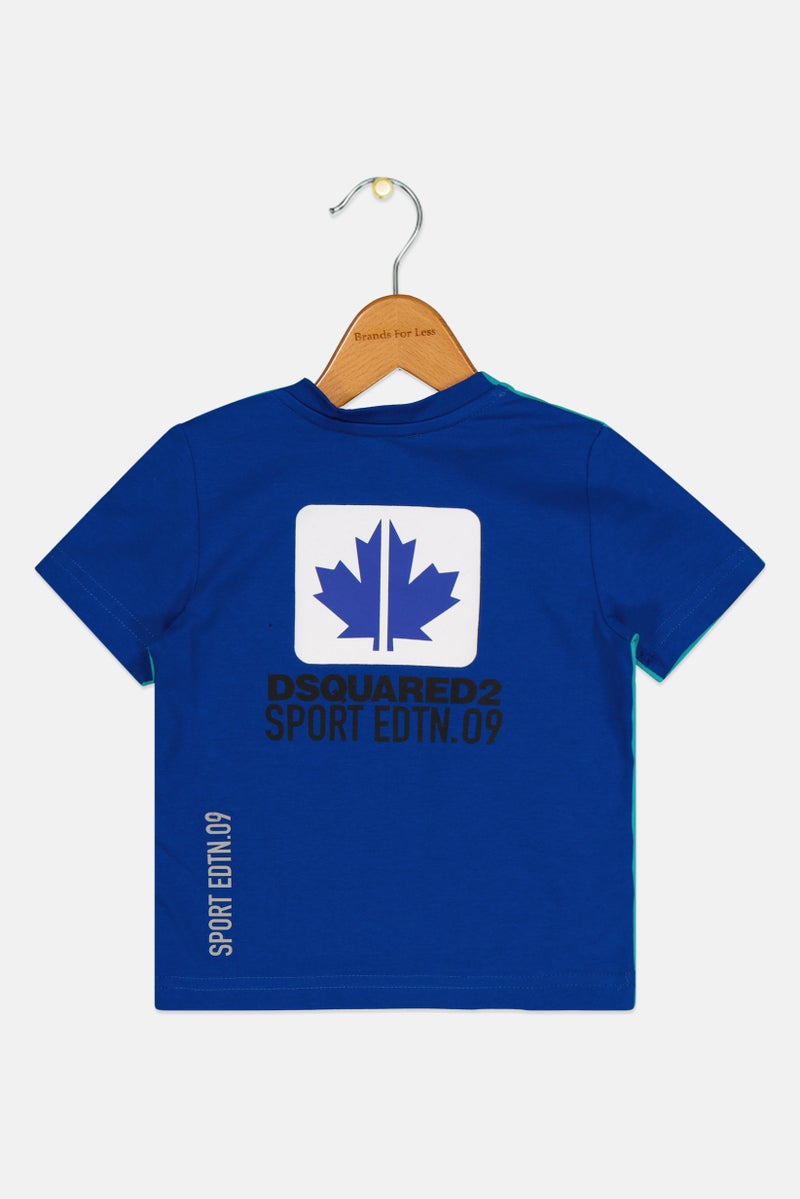 DSQUARED2 Toddlers Boy Crew Neck Short Sleeve Two Tone T-Shirt, Multicolor - Image 2