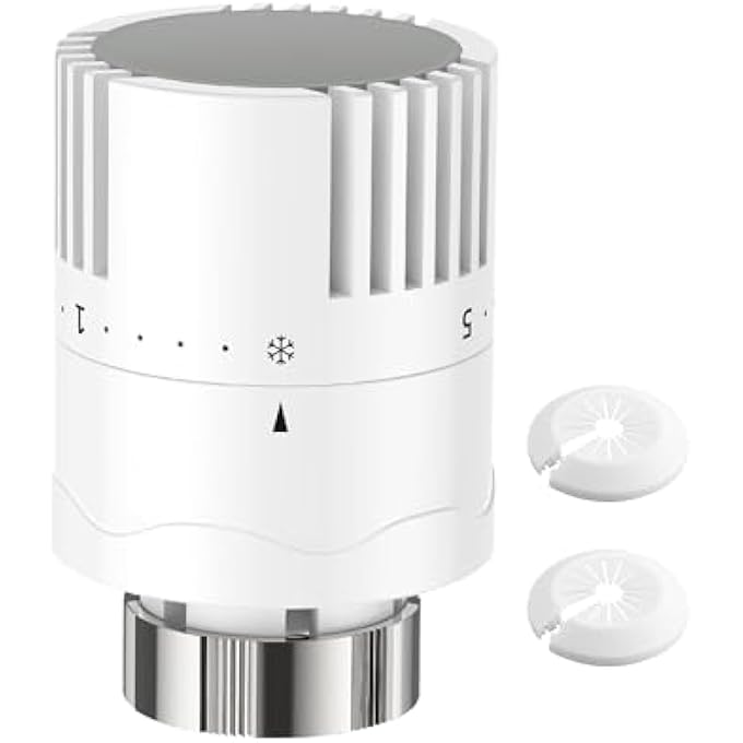 2/3 X THERMOSTATIC HEAD M 30 X 1.5 RADIATOR VALVE REPLACEMENT HEAD TRV - Image 1