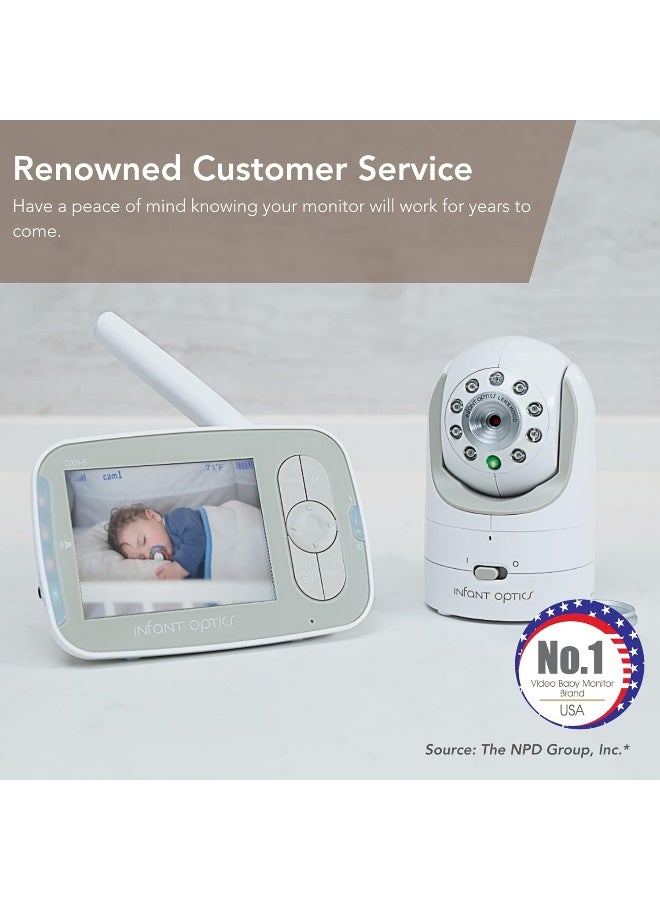 Infant Optics مراقب الأطفال إنفانت أوبتيكس DXR-8 مع إمكانية التحريك والإمالة والتكبير وعدسات بصرية قابلة للتبديل (3.5 بوصة) - Image 2