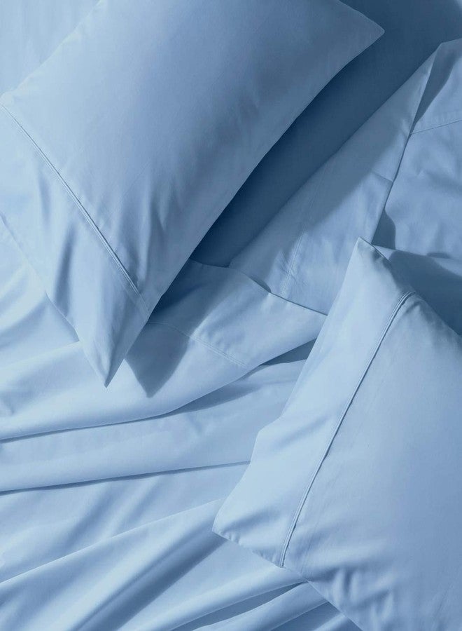 Rajlinen طقم ملاءات سرير مفرد - 4 قطع - فائق النعومة - جيوب عميقة - سهل التركيب - ملاءات تسمح بمرور الهواء وتمنح شعورًا بالبرودة - ملاءات فاخرة تُضاهي ملاءات الفنادق - ملاءات مفردة - لون أزرق فاتح سادة - Image 2