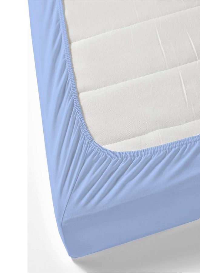 Rajlinen طقم ملاءات سرير مفرد - 4 قطع - فائق النعومة - جيوب عميقة - سهل التركيب - ملاءات تسمح بمرور الهواء وتمنح شعورًا بالبرودة - ملاءات فاخرة تُضاهي ملاءات الفنادق - ملاءات مفردة - لون أزرق فاتح سادة - Image 3