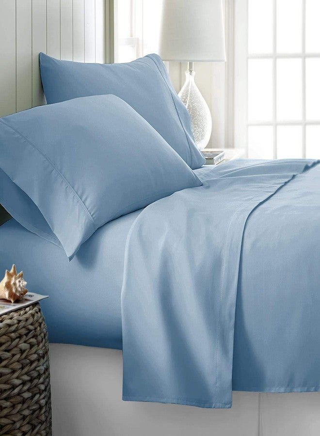 Rajlinen طقم ملاءات سرير مفرد - 4 قطع - فائق النعومة - جيوب عميقة - سهل التركيب - ملاءات تسمح بمرور الهواء وتمنح شعورًا بالبرودة - ملاءات فاخرة تُضاهي ملاءات الفنادق - ملاءات مفردة - لون أزرق فاتح سادة - Image 5
