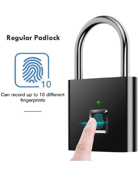Smart Digital Alarm Pad Fingerprint Lock/Smart Biometric Fingerprint Padlock Black