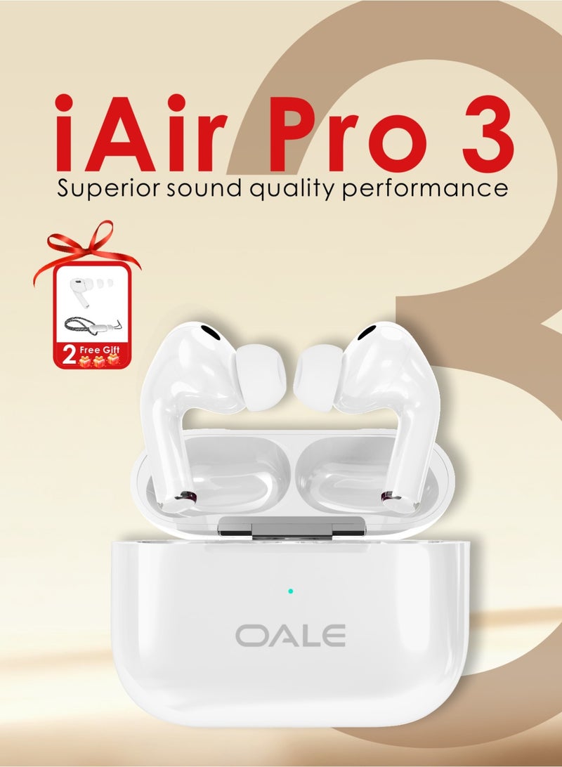 OALE iAir Pro3 TWS Earbuds, 30H Playtime, ENC Noise Cancellation, Bluetooth 6.0, Multiple Ear Tips, Stylish Design with Lanyard - Image 3