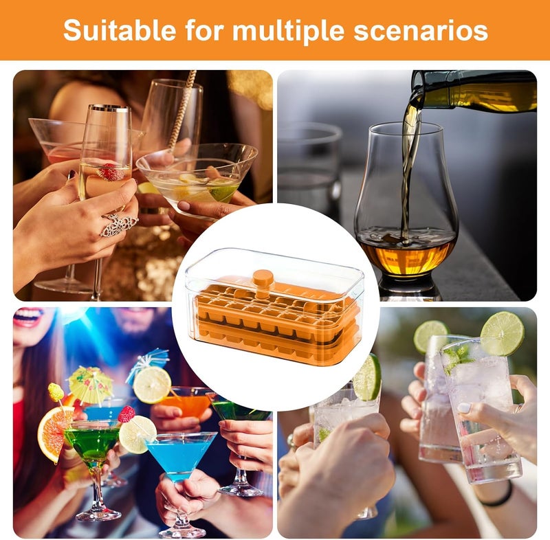 Ice Tray with Lid - Easy Release 2-Layer 64-Grids Press Ice Block Maker - Image 4