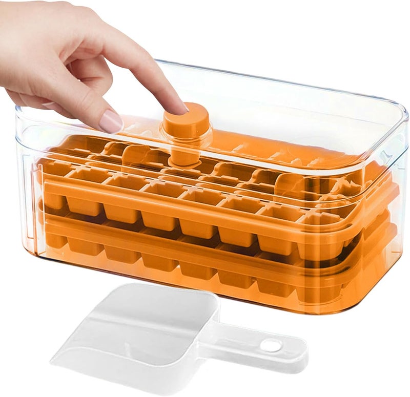Ice Tray with Lid - Easy Release 2-Layer 64-Grids Press Ice Block Maker - Image 1