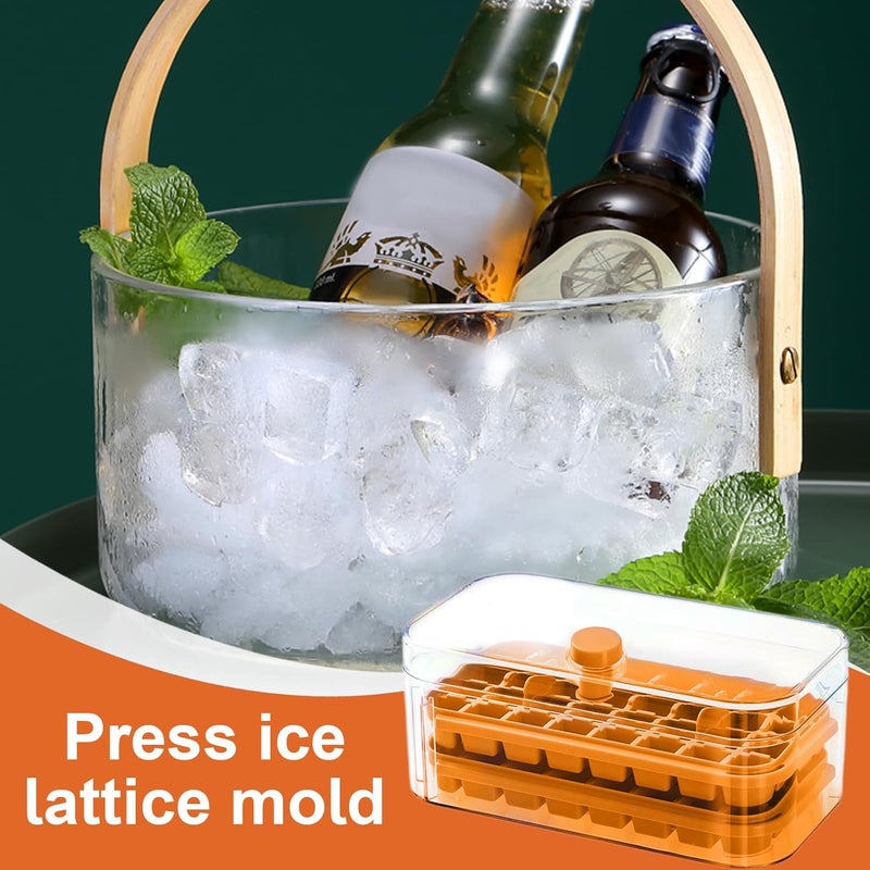 Ice Tray with Lid - Easy Release 2-Layer 64-Grids Press Ice Block Maker - Image 2