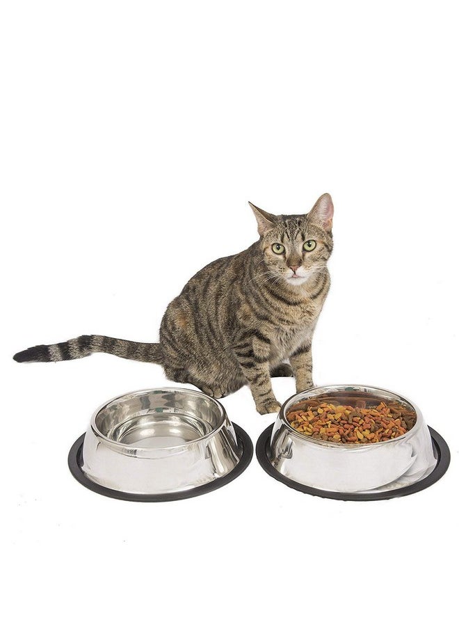 Sage Square Stainless Steel Dog Bowls With Rubber Base, 1600 Ml (Set Of 2)  - Image 5