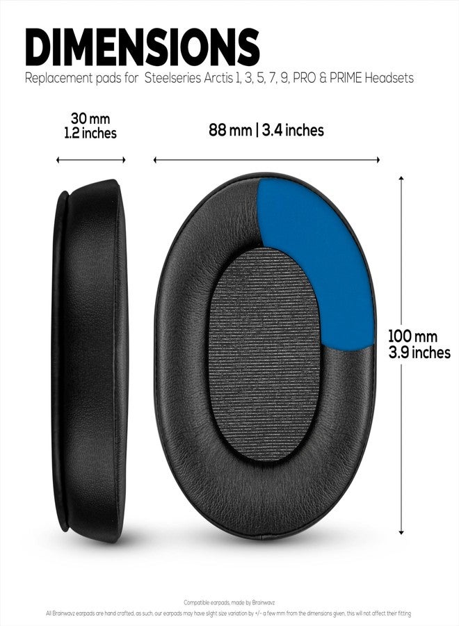 BRAINWAVZ Gaming Gel Earpads for SteelSeries Arctis 1, Arctis 3, Arctis 5, Arctis 7, Arctis 9X, Arctis Pro & Arctis Prime Headset Headphone Earpads, Memory Foam & PU Leather (Black) - Image 4