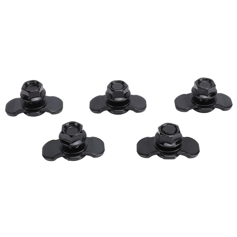 5pcs L Track Double Lug Threaded Stud Nut Fitting M10x20mm for Truck Bed Trailer Cargo Control Pickup RV ATV Black - Image 1