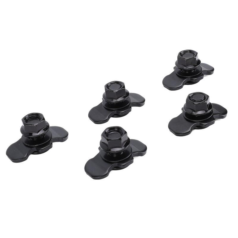 5pcs L Track Double Lug Threaded Stud Nut Fitting M10x20mm for Truck Bed Trailer Cargo Control Pickup RV ATV Black - Image 2