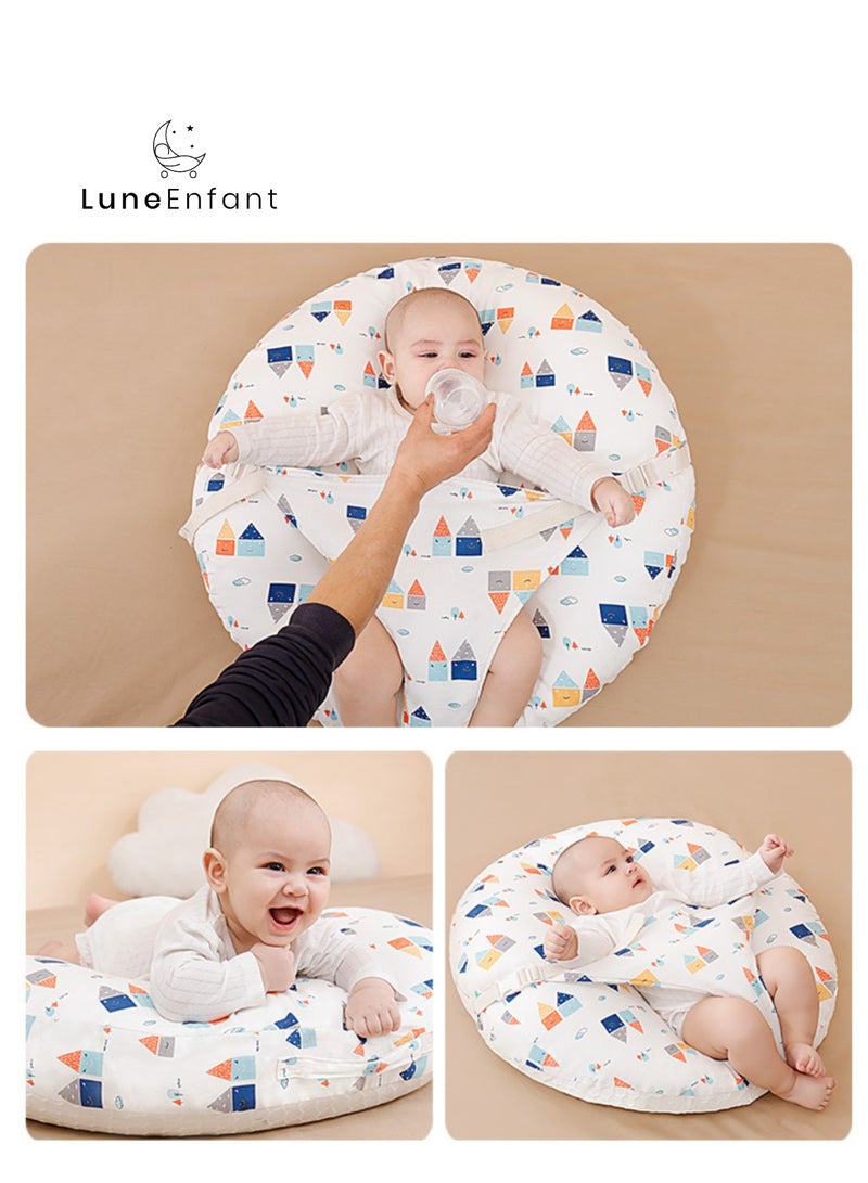 LuneEnfant Ergonomic Baby Nursing Pillow - 15° Incline for Reduced Spit-Ups, Comfortable & Breathable, Back-Support Design for Easy Feeding - Image 2