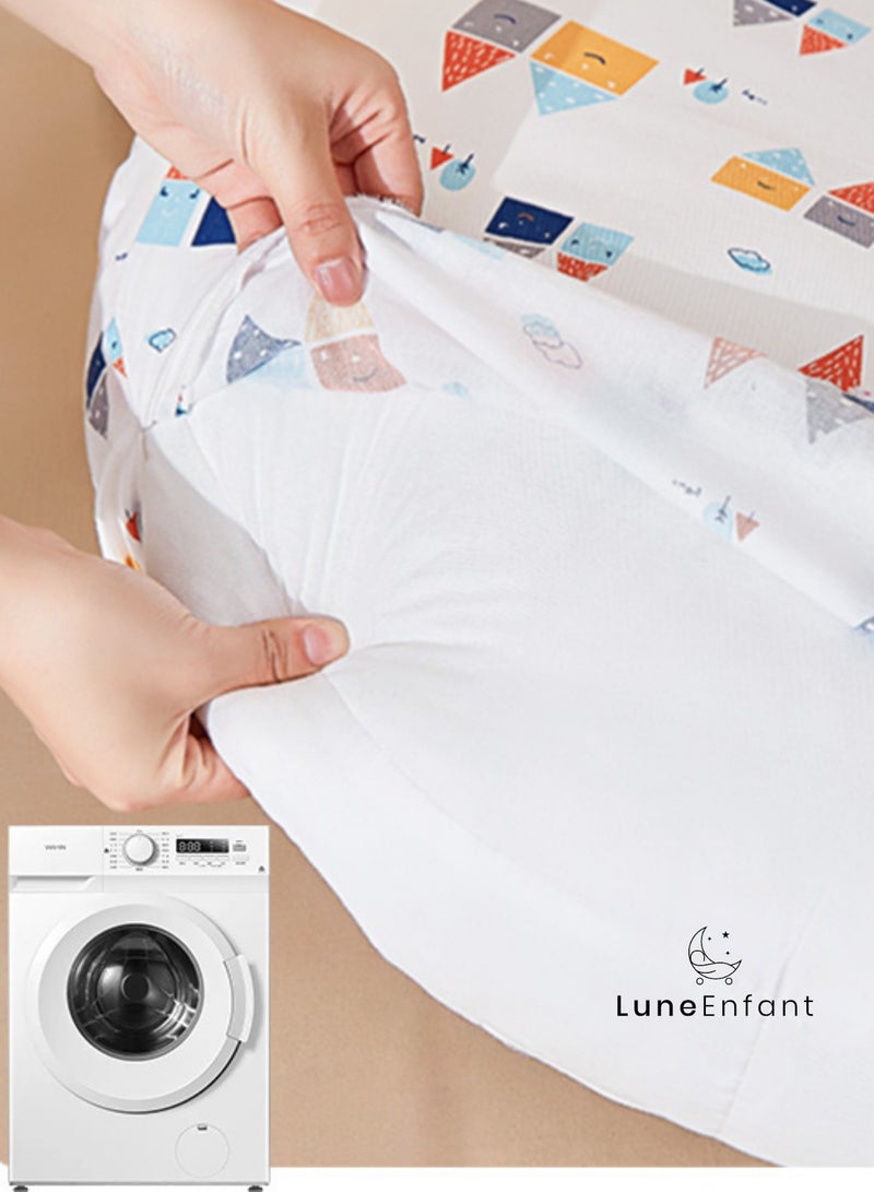 LuneEnfant Ergonomic Baby Nursing Pillow - 15° Incline for Reduced Spit-Ups, Comfortable & Breathable, Back-Support Design for Easy Feeding - Image 4