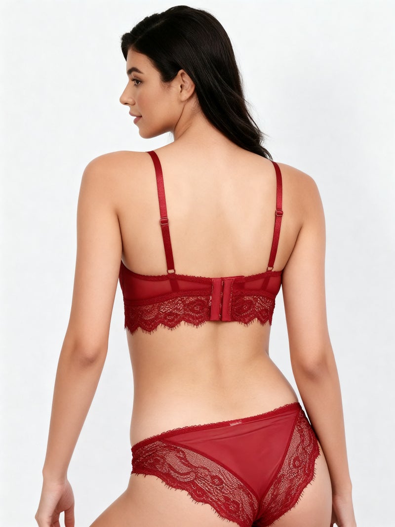 Laceandme Sexy Lace Lingerie Set for Women – Designer Bra & Matching Panty | Romantic Intimates Wear - Image 3