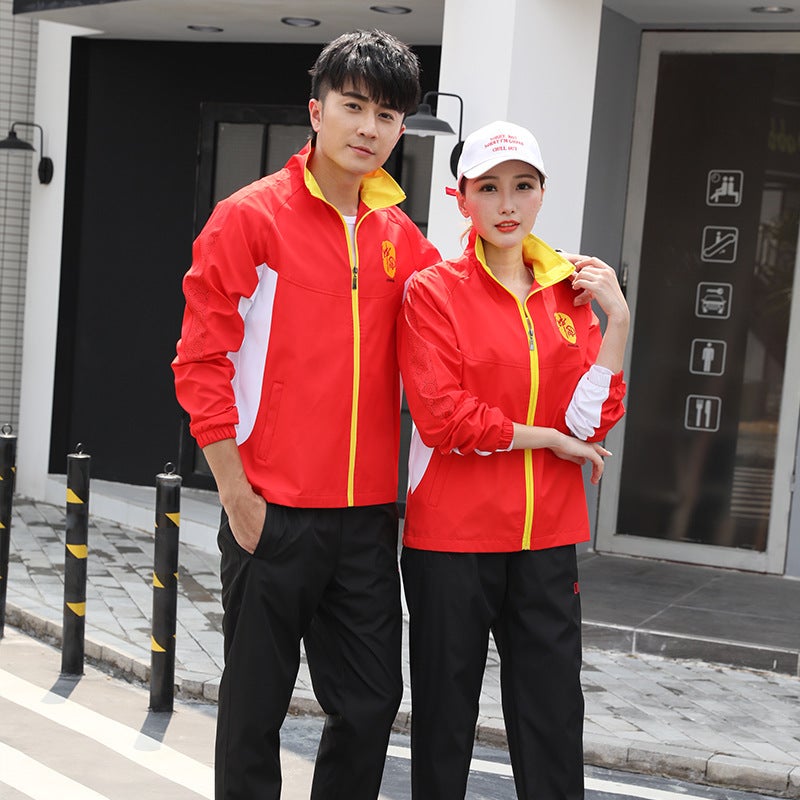 Chinese Printed Long-Sleeve Autumn Sports Uniforms Set For Male And Female Students, School Uniforms, Trendy Sportswear - Image 3